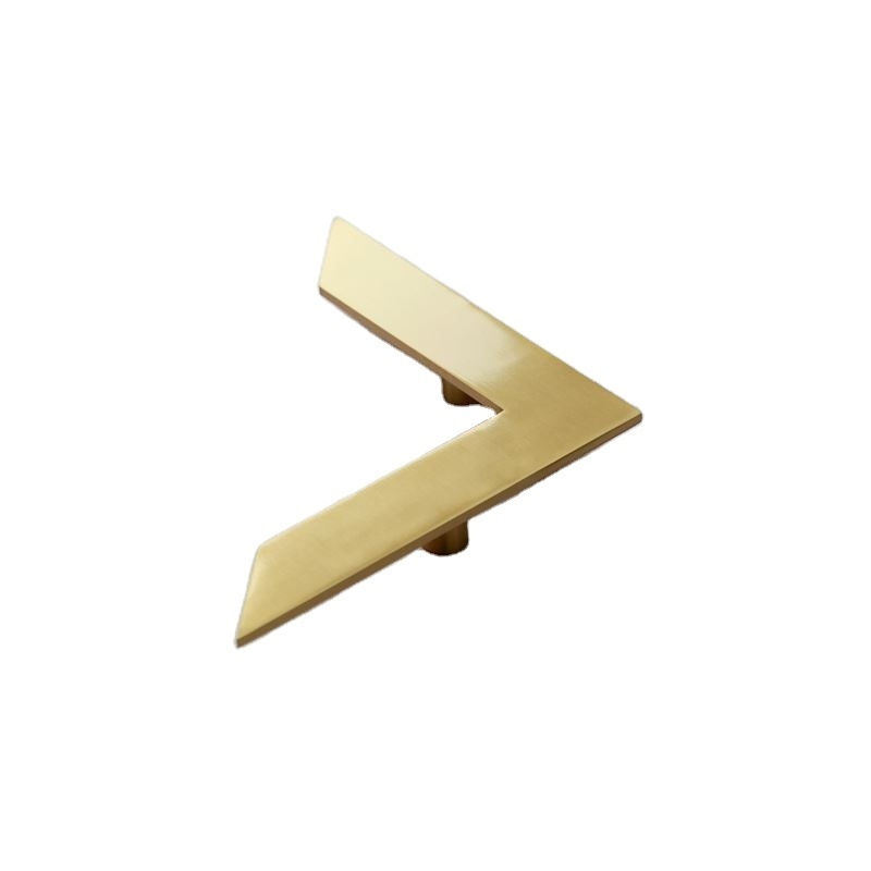 Poland Solid Unique Brass Triangle L shape Cabinet Handles brass Chrome Color Furniture Handles and Pulls large Cupboard Knobs