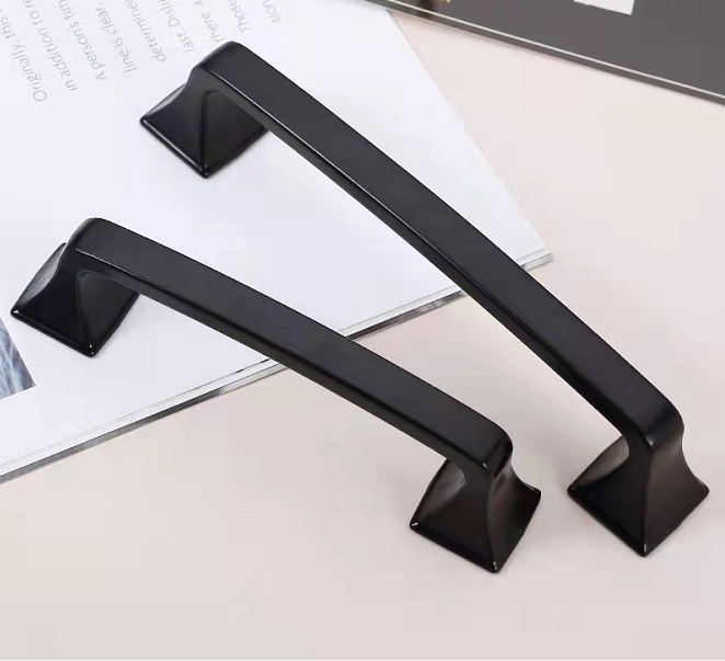 USA America style famous fancy Matt black color zinc alloy 96 128mm modern furniture dresser cabinet wardrobe pull handles