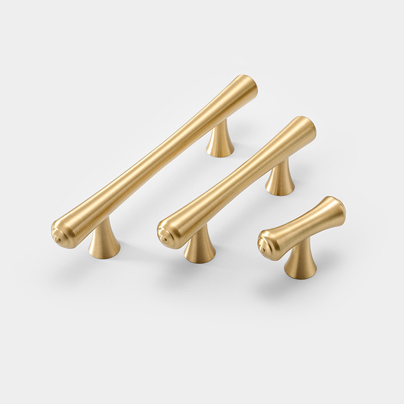 High Quality New Brass gold  solid CHIEN 6656 Cabinets Handle Kitchen Hardware Cabinets and Drawer Modern T bar Pull handles