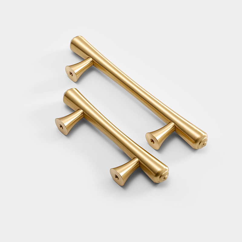 High Quality New Brass gold  solid CHIEN 6656 Cabinets Handle Kitchen Hardware Cabinets and Drawer Modern T bar Pull handles