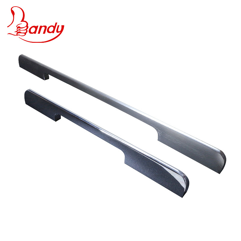 classic popular aluminum profile CNC bullet black color and size length customized handle kitchen cabinet cupboard wardrobe pull