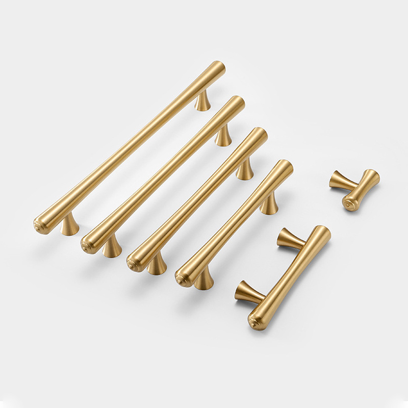 High Quality New Brass gold  solid CHIEN 6656 Cabinets Handle Kitchen Hardware Cabinets and Drawer Modern T bar Pull handles