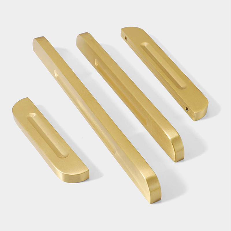 American pure Brass High quality gold cnc bar brass handle door knobs furniture hardware brass handle cabinet handles