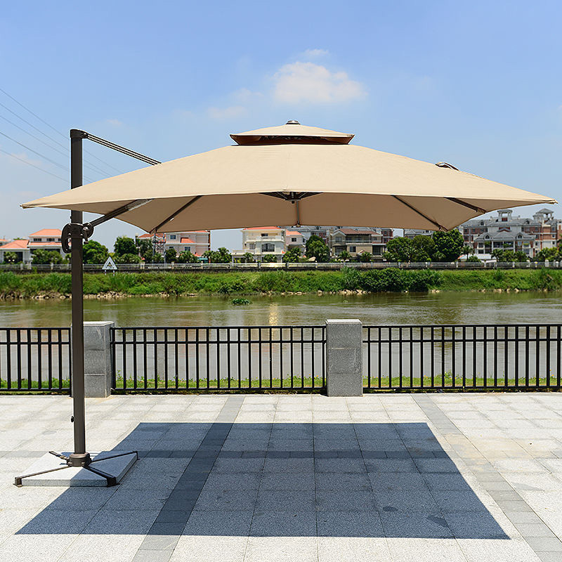 Summer sun white garden umbrella cantilever parasol Villa grade garden umbrella for sale big umbrella outdoor