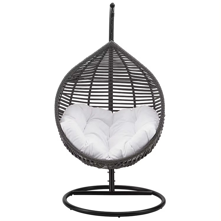 Black Rattan Metal Stand  Hanging Swing Egg Chair Double Seated Garden Outdoor Wicker large wicker chairs