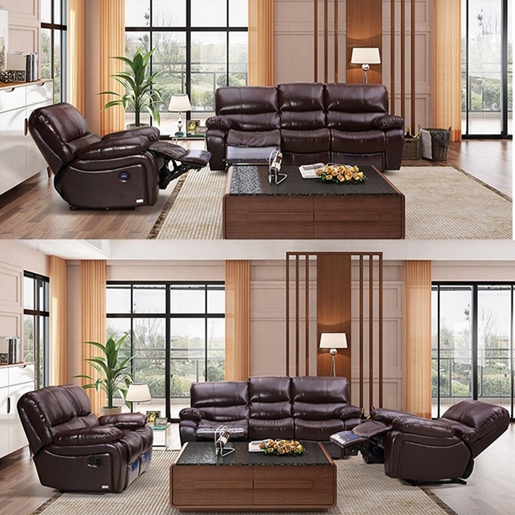 Foshan furniture factory leather recliner sofa sets modern comfort home cinema sofa theater furniture