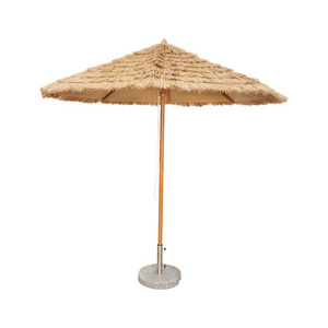 Hawaii seaside fashion parasonatural color outdoor grass straw beach umbrella with tilt umbrella tent