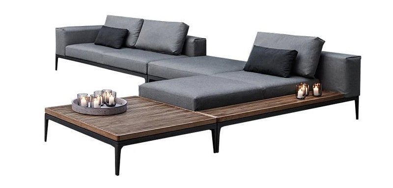 Italian Luxurious Modern Rustic Teak Wooden Outdoor Patio Furniture Sets Space-Saving for Garden Hotel or Living Room