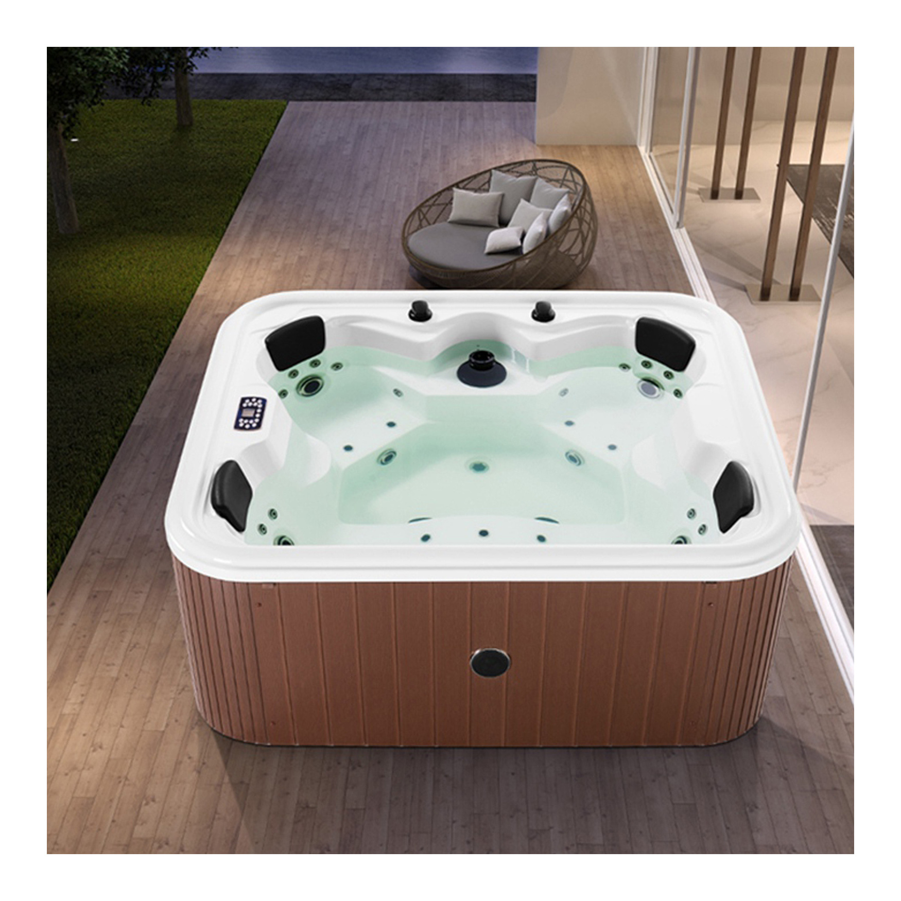 teak wooden freestanding frame bathtubs/ wooden barrel bath tub/ outdoor japanese bath wood soak tub