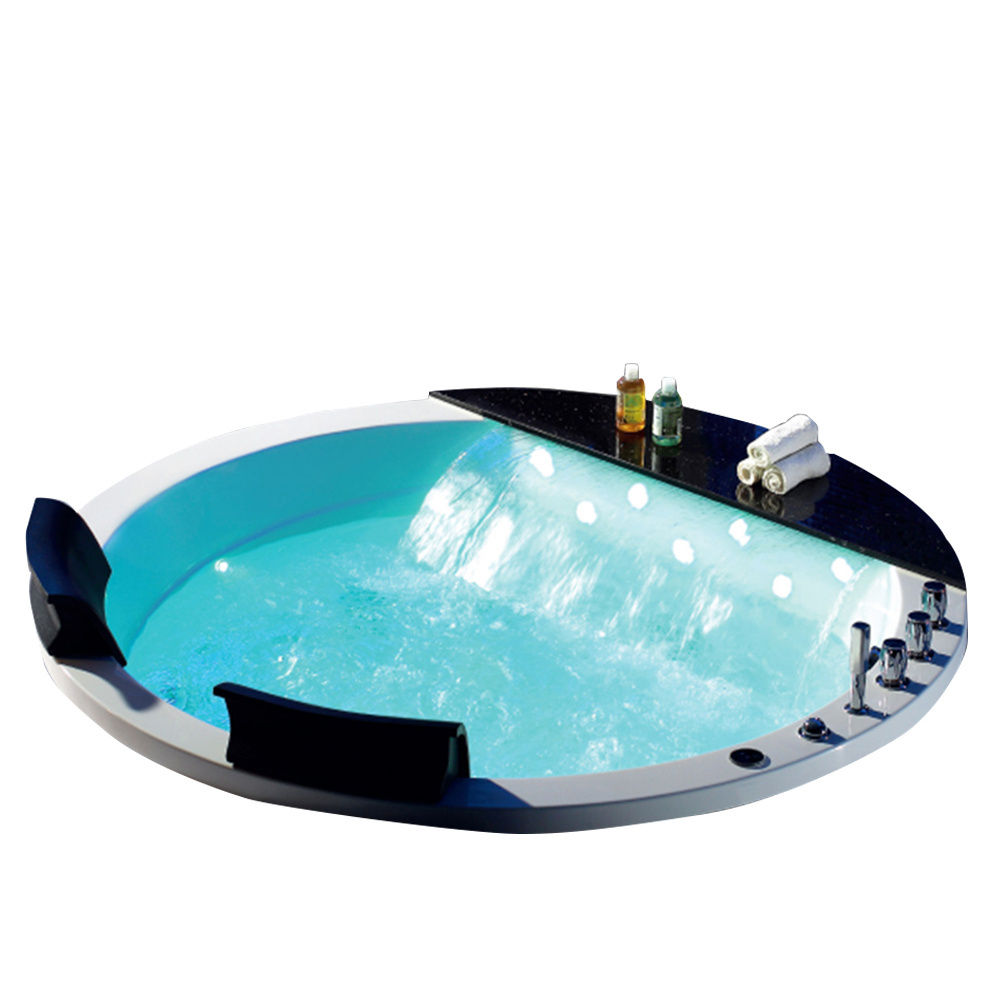 Wholesale Underground Small Acrylic Bathtub Big round White for Adults Freestanding Whirlpool with Massage Overflow for Hotels