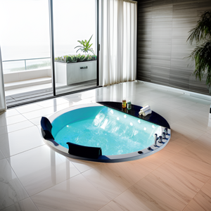 Wholesale Underground Small Acrylic Bathtub Big round White for Adults Freestanding Whirlpool with Massage Overflow for Hotels