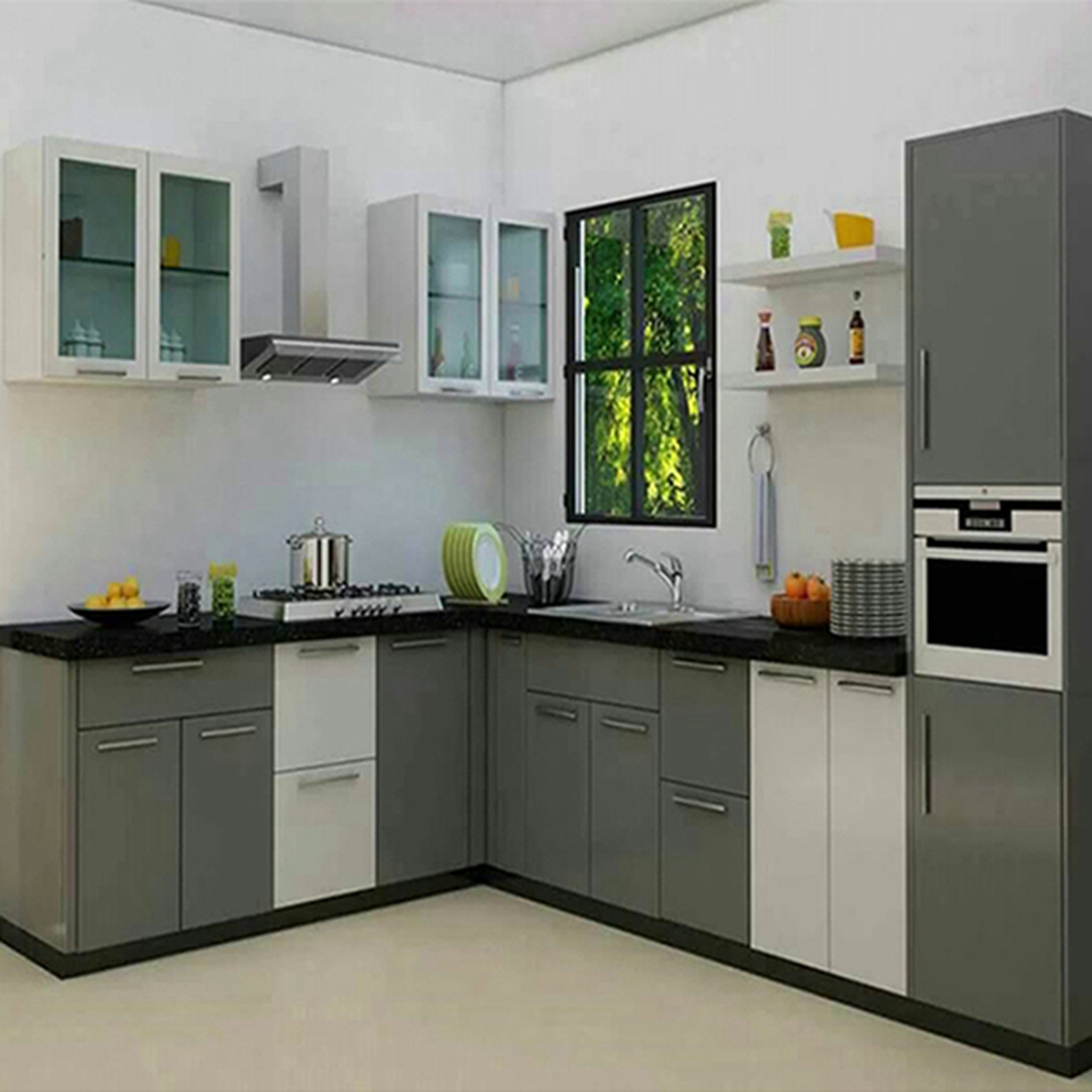 composite modular metal aluminium kitchen cabinet accessories with drawers for kitchen philippines