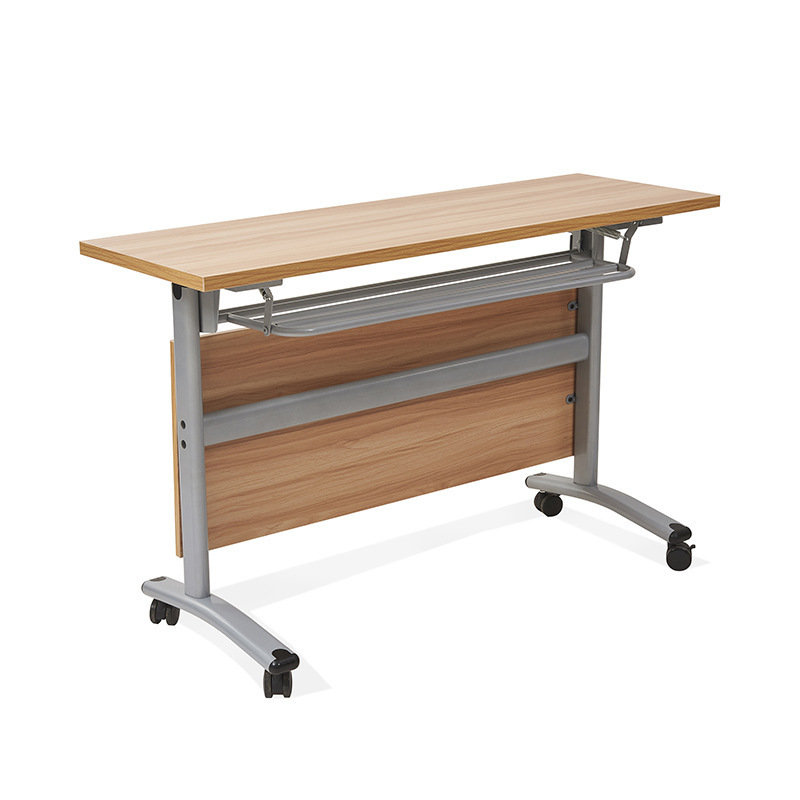 Folding training student desk and chair combination mobile desk conference training institution double long table