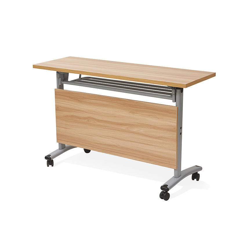 Folding training student desk and chair combination mobile desk conference training institution double long table