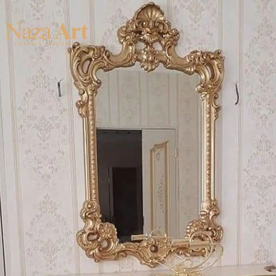 Luxury Golden Italian Console Style Mirror Finish Hallway Console Table living room furniture gold color high quality best sell