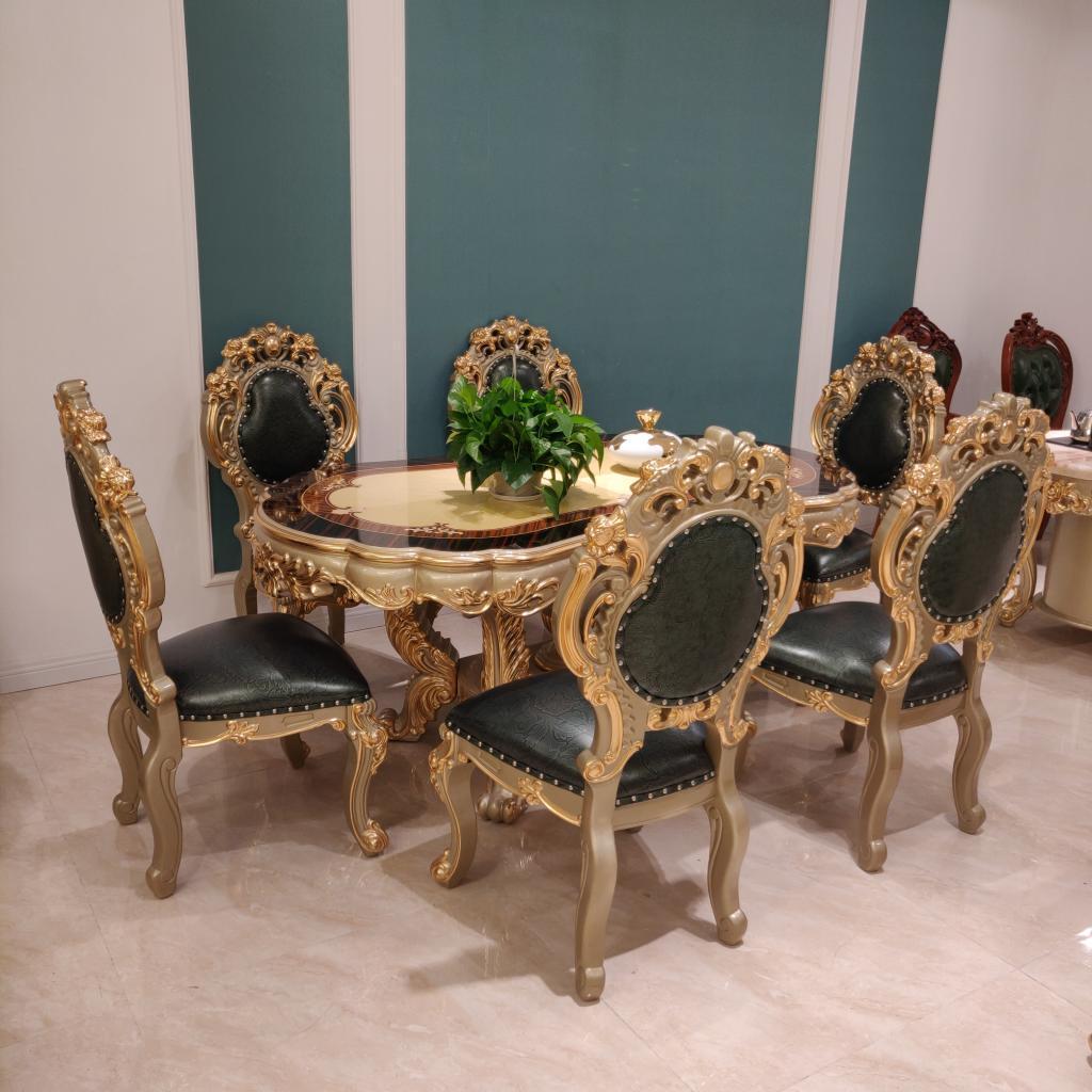 home furniture antique classic dinning set table sets with solid wood wooden oval dining table