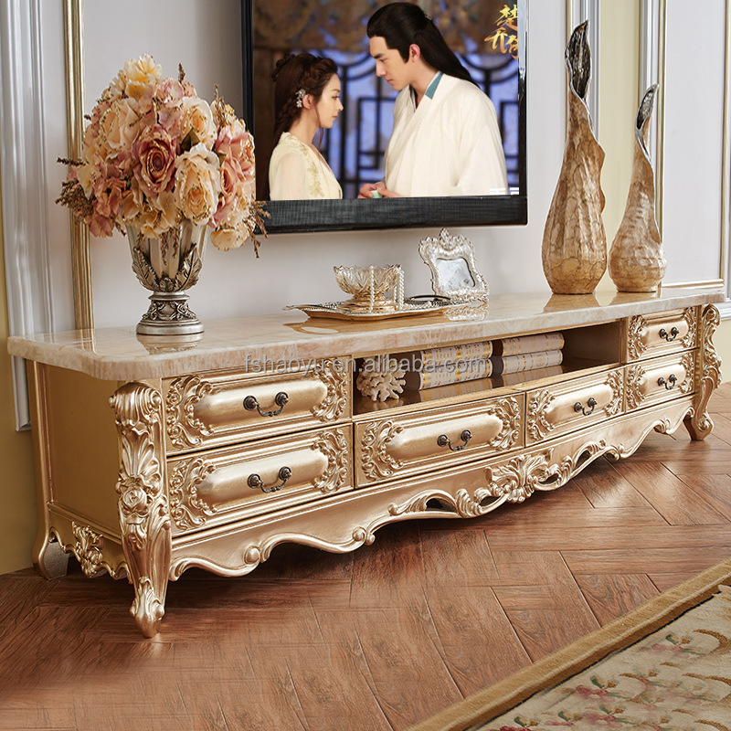 luxury classic living room cabinets solid wood european cabinet living room american tv cabinet