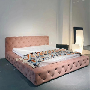 princess girl pink diamond villa bed room king queen size nordic pink bedroom furniture set princess pink bed frame  for girl