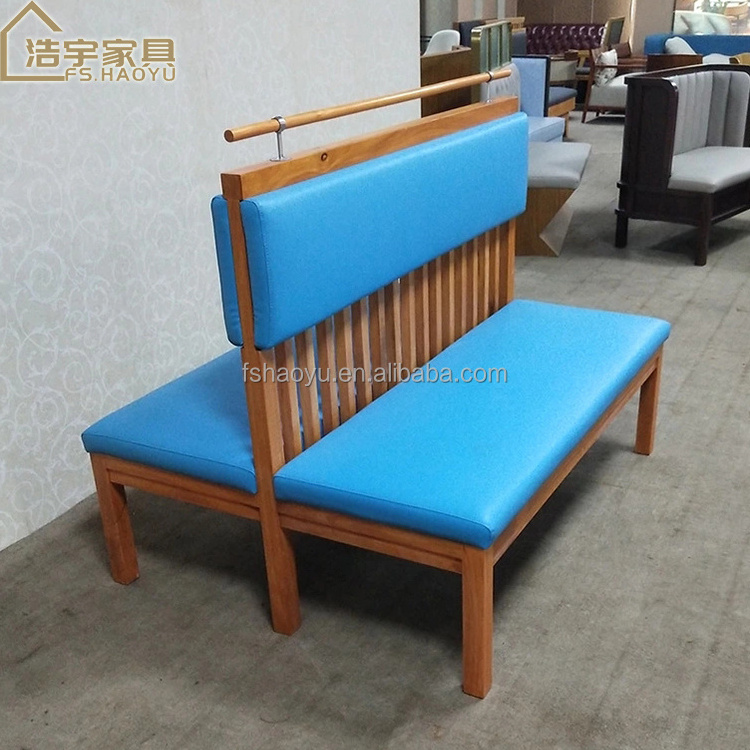 customized modern restaurant blue leather bar booth wooden dining club booth furniture sofa blue double side booth seating