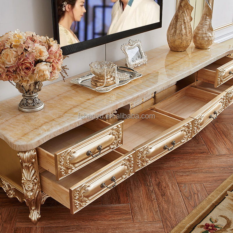 luxury classic living room cabinets solid wood european cabinet living room american tv cabinet