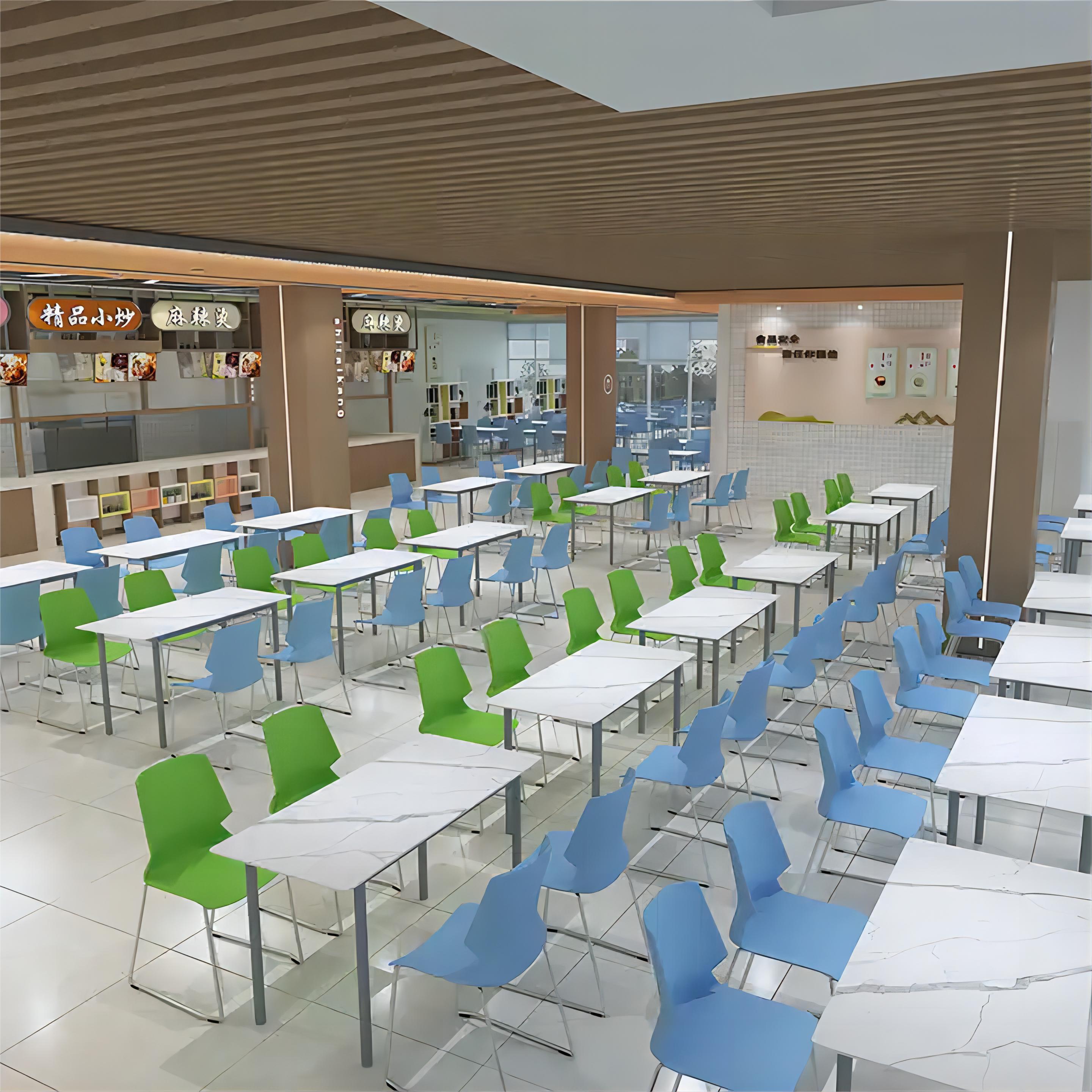 Heavy-Duty School Canteen Furniture Restaurant Tables and Chairs Set Fast Food Modern Cafeteria Dining Table and Chair Set