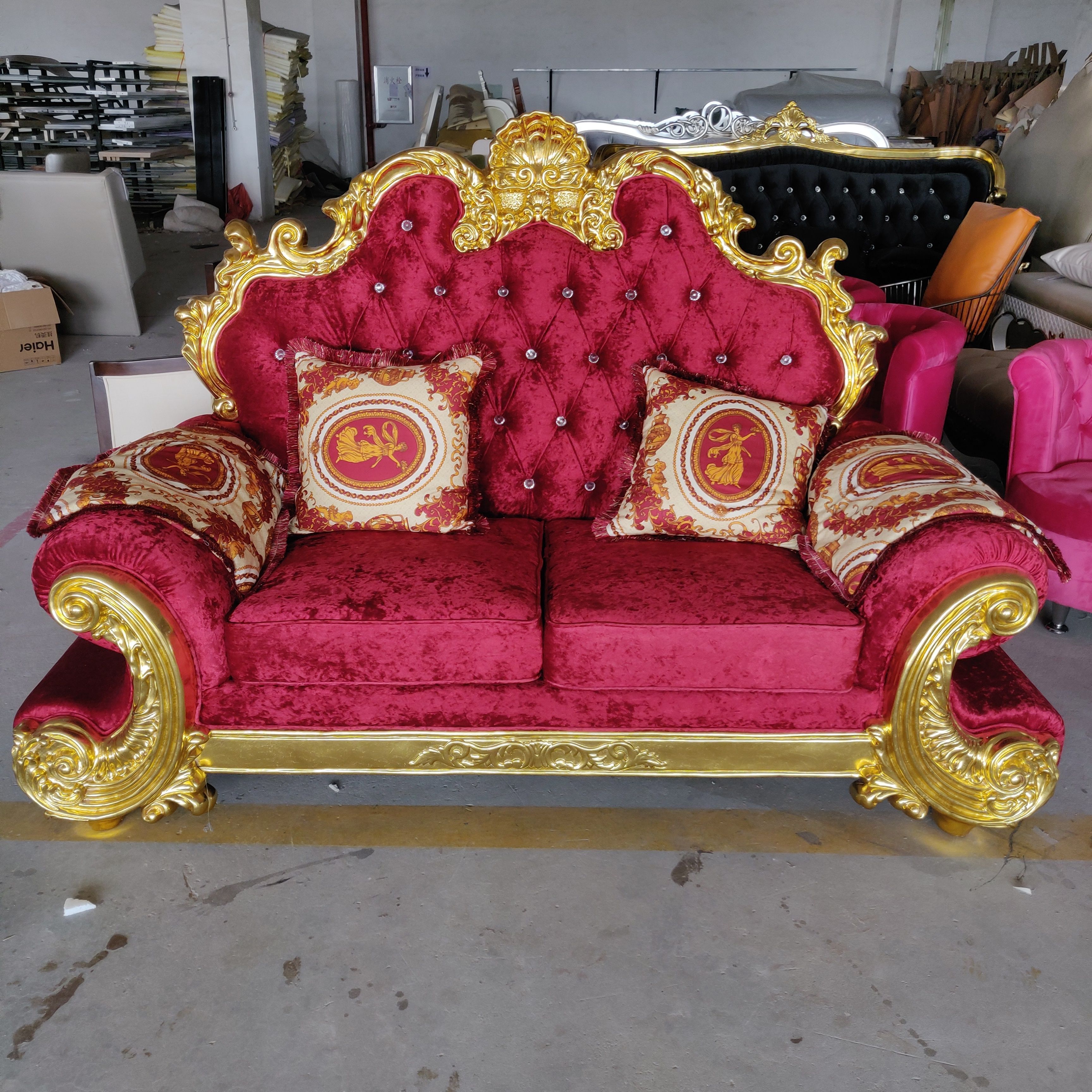 gold and pink wedding sofa, tiffany wedding chair, wedding furniture settee sofa