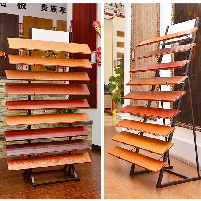 Single Double Sided Building Materials Granite Mosaic Ceramic Tiles Floor Wood Board Sample Metal Display Rack