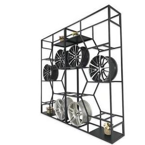 Custom Exhibition Hall Passenger Car Parts Alloy Wheel Tires Rim Hub Accessories Sample Metal Display Rack Stand