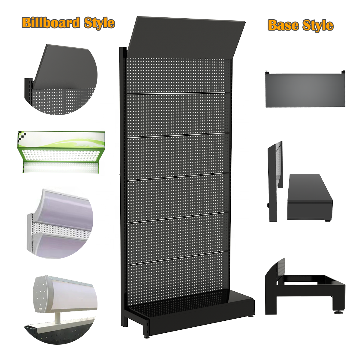 Custom Hardware Tool Accessories Metal Hooks Pegboard Display Rack Storage Shelves For Retail Store