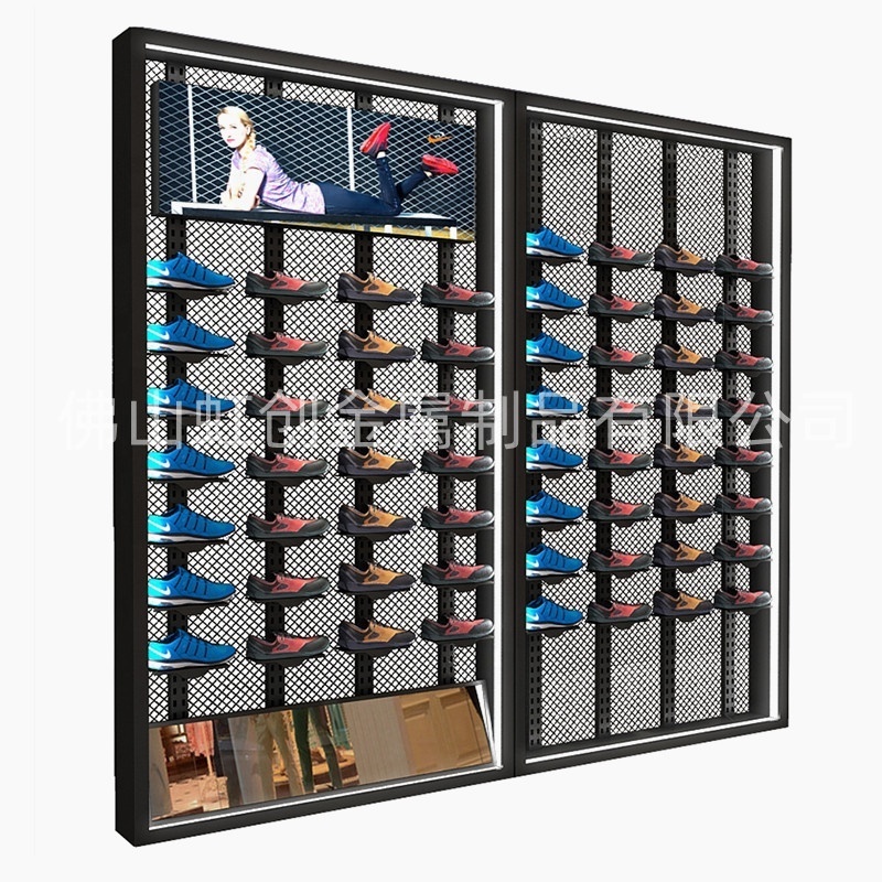 Custom Store Casual Sports Basketball Football Shoes Men Sneakers Metal Screen Mesh Storage Display Rack Stand