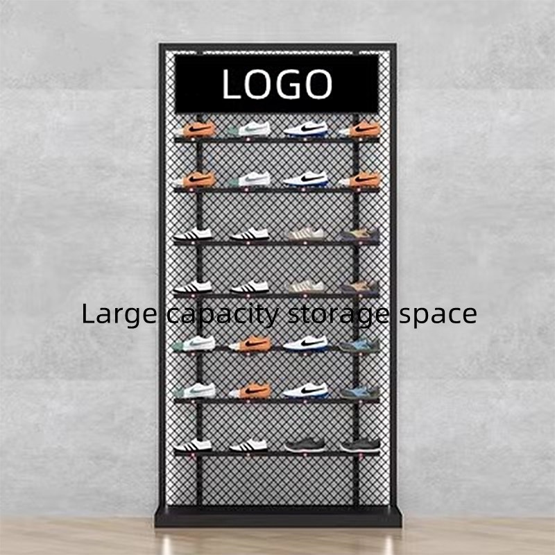 Custom Store Casual Sports Basketball Football Shoes Men Sneakers Metal Screen Mesh Storage Display Rack Stand