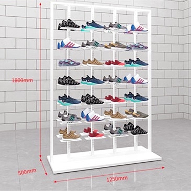 Custom Store Double Sided Kids Sports Casual Tennis Shoes Ladies Men Sneakers LED Strip Light Metal Display Rack Stand