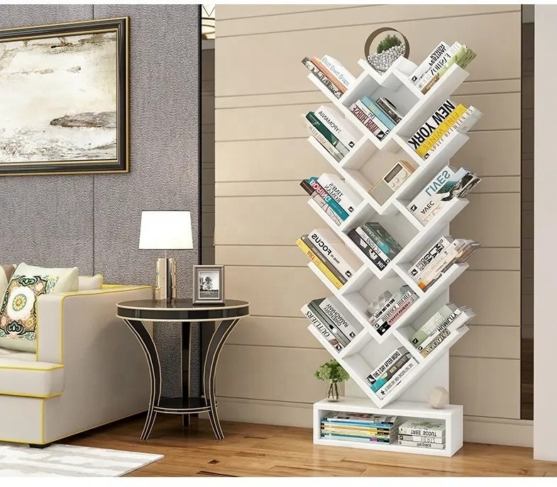 Tree Branch Shaped Home Bookshelf Household Products Storage Rack Store Book Magazine Postcard Wooden Display Stand