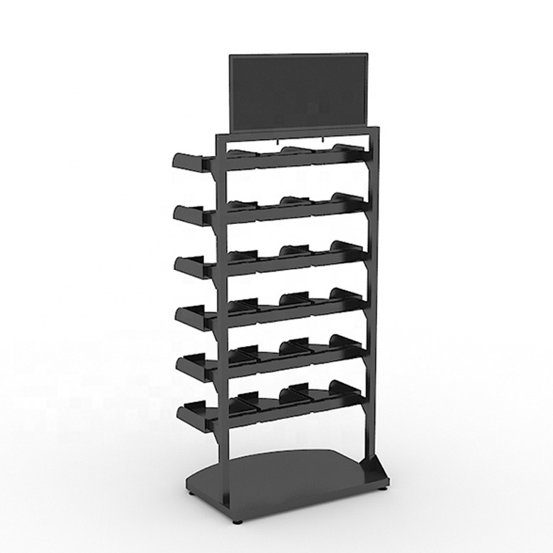 Custom High Quality Hat Shop Retail Baseball Hat Display Rack Can Hold 18 Trucker Hat Metal Display Stand