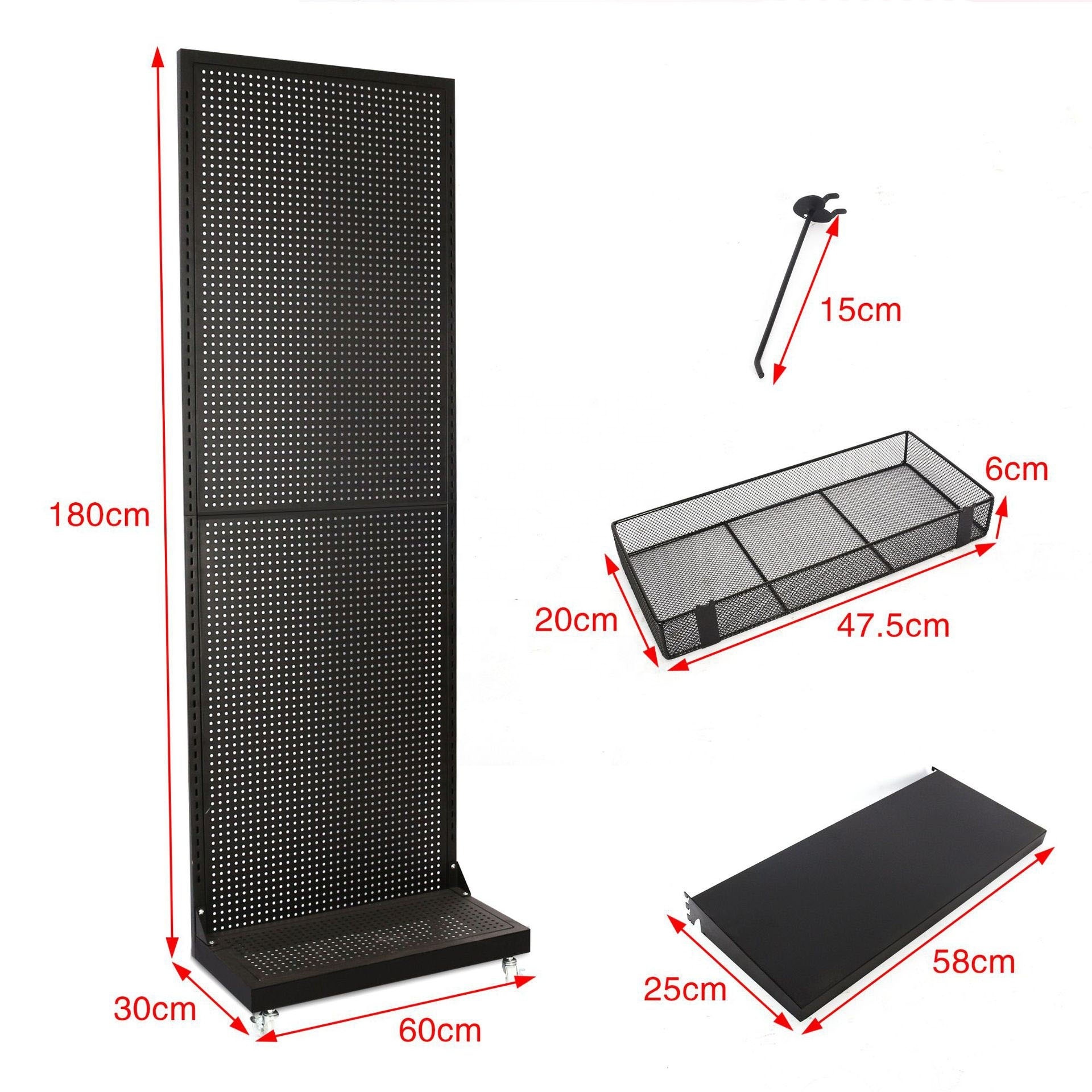 Shop Hardware Tool Fittings Kit Metal Pegboard Display Stand Shelf Cell Phone Case Accessories Movable Display Rack