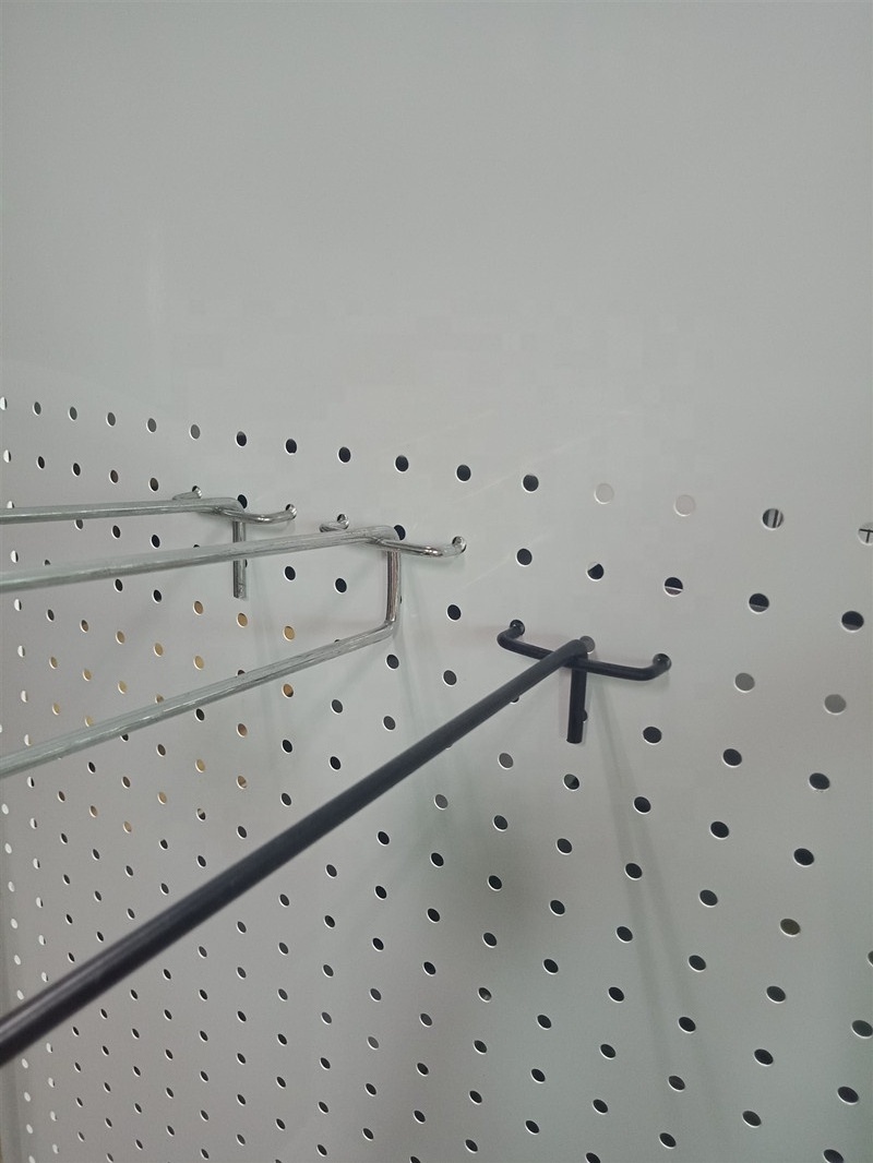 Custom Length Store Hole Panel Metal Pegboard Display Rack Hooks Hanging Tools Accessories Metal Mesh Stand Hook