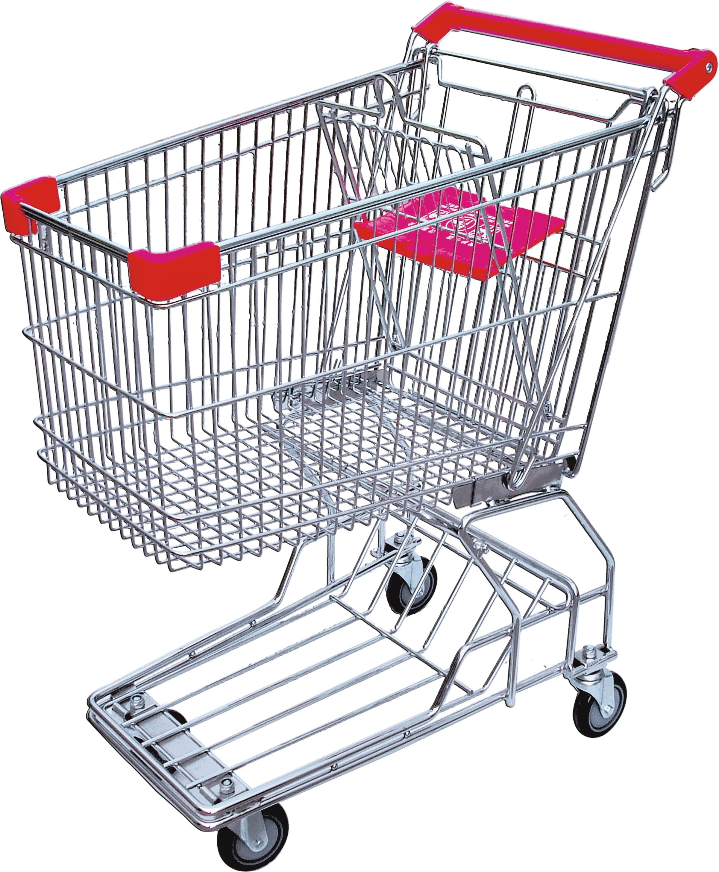 Supermarket Shopping Trolley & Carts Convenience Store 90/100/120L Storage Basket Hand Push Shopping Cart