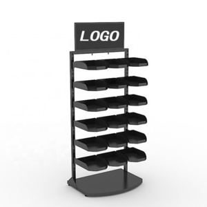 Custom High Quality Hat Shop Retail Baseball Hat Display Rack Can Hold 18 Trucker Hat Metal Display Stand