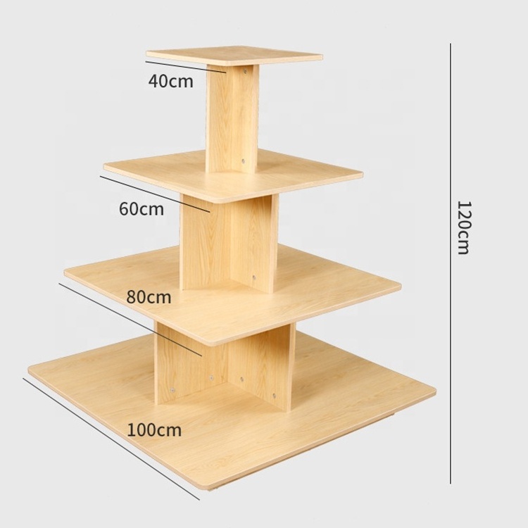 Custom Supermarket Gondola Promotion Product Retail Table Food Drink Jewelry Toy Doll Wooden Display Stand Rack