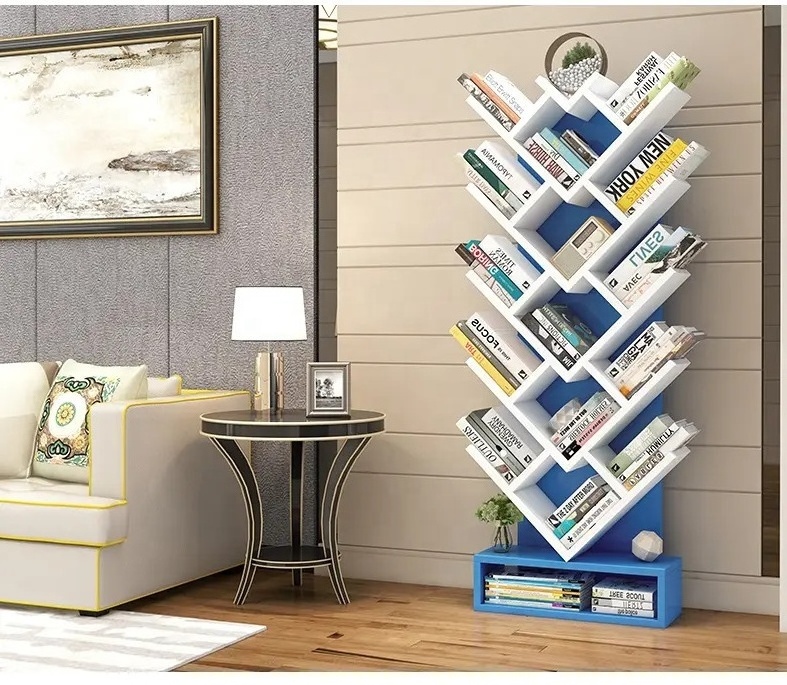 Tree Branch Shaped Home Bookshelf Household Products Storage Rack Store Book Magazine Postcard Wooden Display Stand