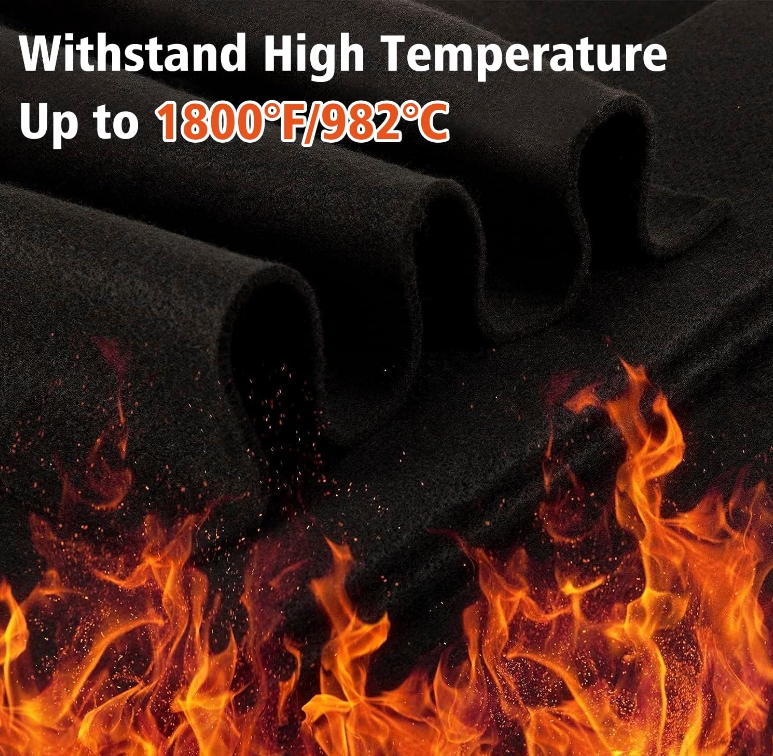 Fireproof Felt Welding Blanket Flame Retardant Fabric up to 1800F Heat Shield for Wood Stove Smoker Grill Insulation Blanket