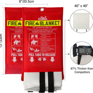 Emergency Fire Blanket - 2 Pack - Fire Suppression Blanket for Kitchen, 40 x 40 Fire Blanket for Home, Fiberglass Fire Blanket