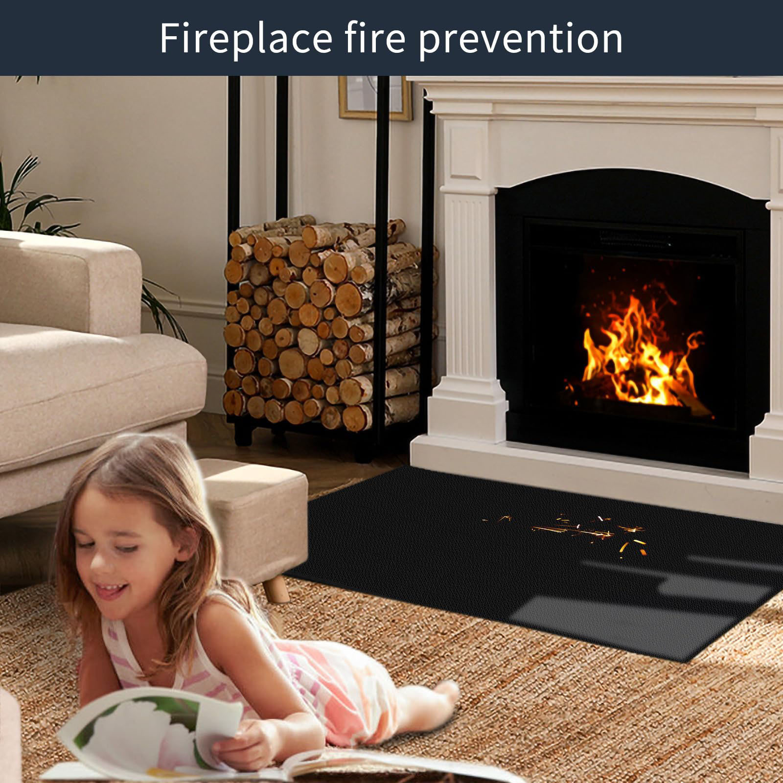 Heat Resistant Fire Pit Mat BBQ under Grill Mats Outdoor Firepit Pad Deck Protector Fireproof Water Proof