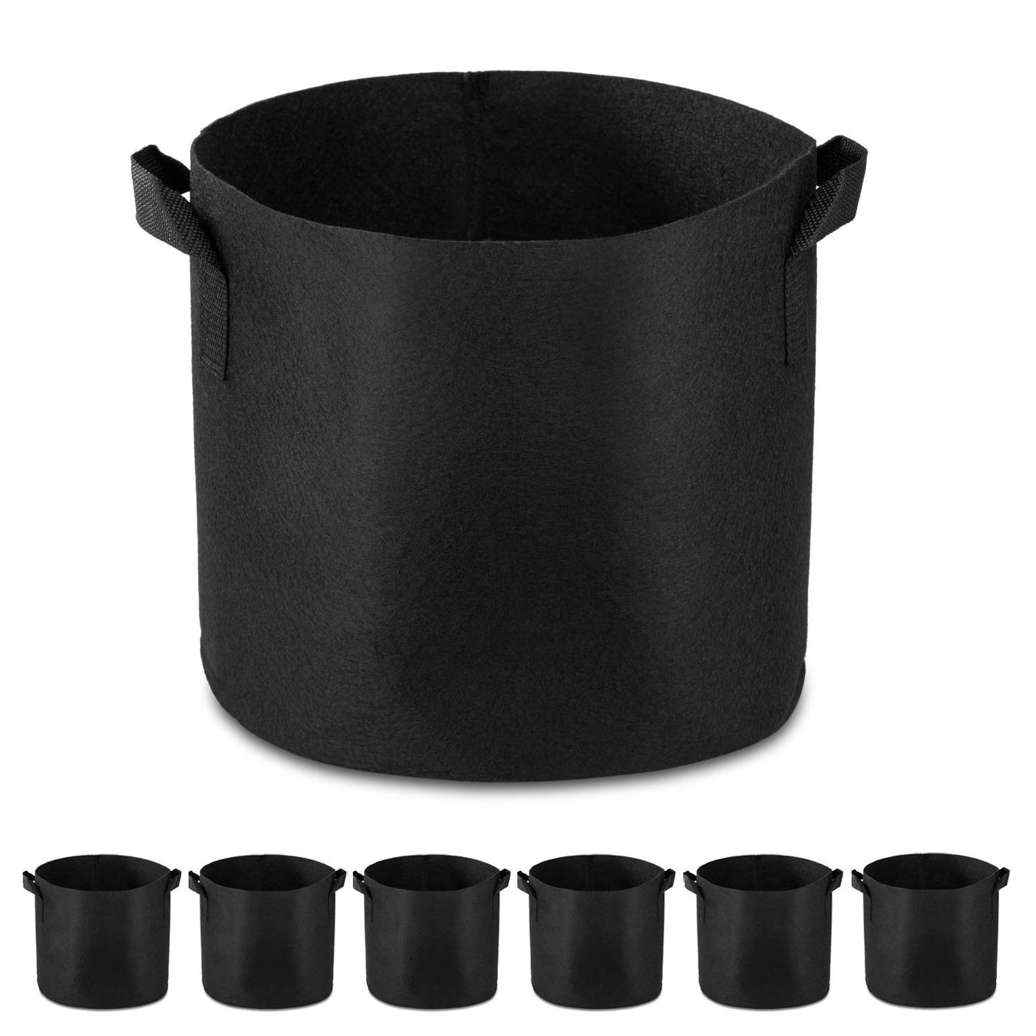 Heavy Duty Thickened Nonwoven Fabric Plant Pots with Handles Black 10 Gallon Grow Bags Garden Planter Growing Pots