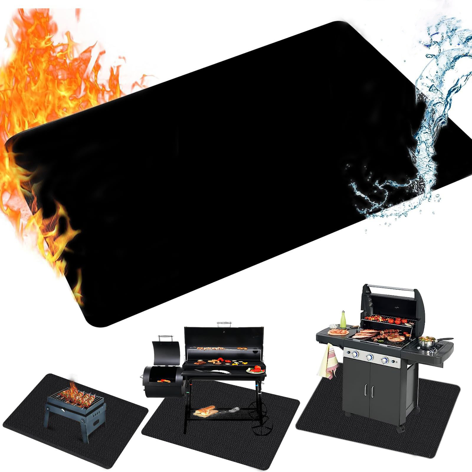 Heat Resistant Fire Pit Mat BBQ under Grill Mats Outdoor Firepit Pad Deck Protector Fireproof Water Proof