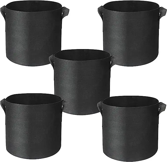 Heavy Duty Thickened Nonwoven Fabric Plant Pots with Handles Black 10 Gallon Grow Bags Garden Planter Growing Pots