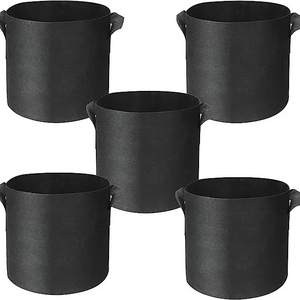 Heavy Duty Thickened Nonwoven Fabric Plant Pots with Handles Black 10 Gallon Grow Bags Garden Planter Growing Pots