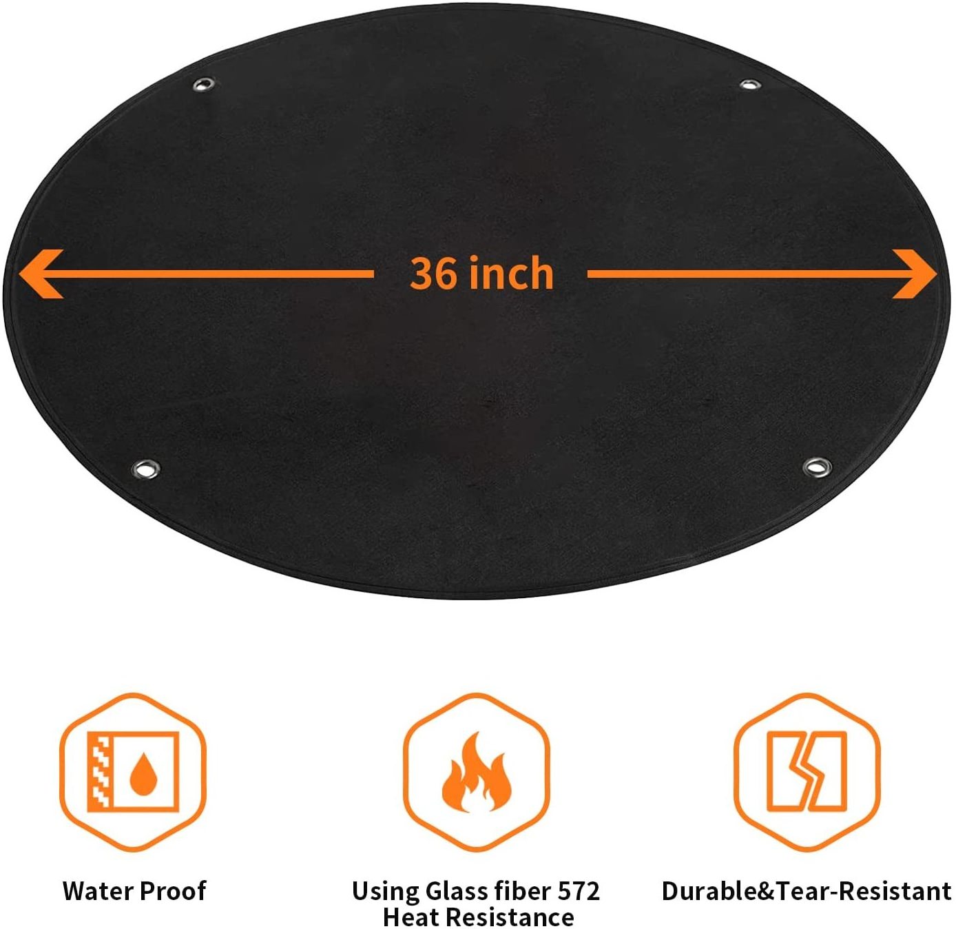 Silicone Coating Fiberglass Fire Pit Mat BBQ Grill Floor Mat Fireproof Waterproof Heat Resistant High Temperature  Fire Pit Mat