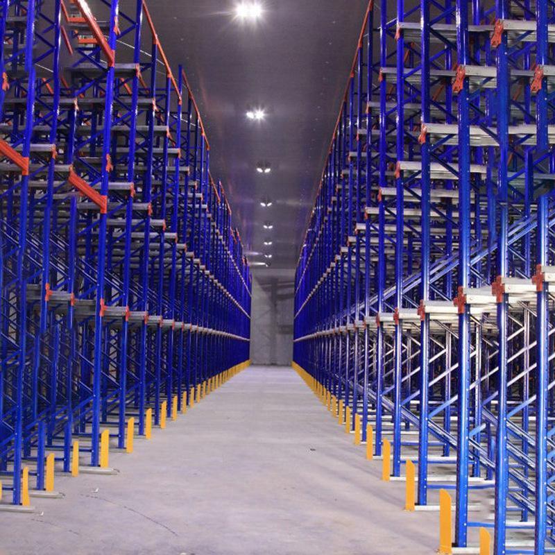 Factory pallet storage racking high drive-in heavy-duty channel breezeway warehouse storage through racking