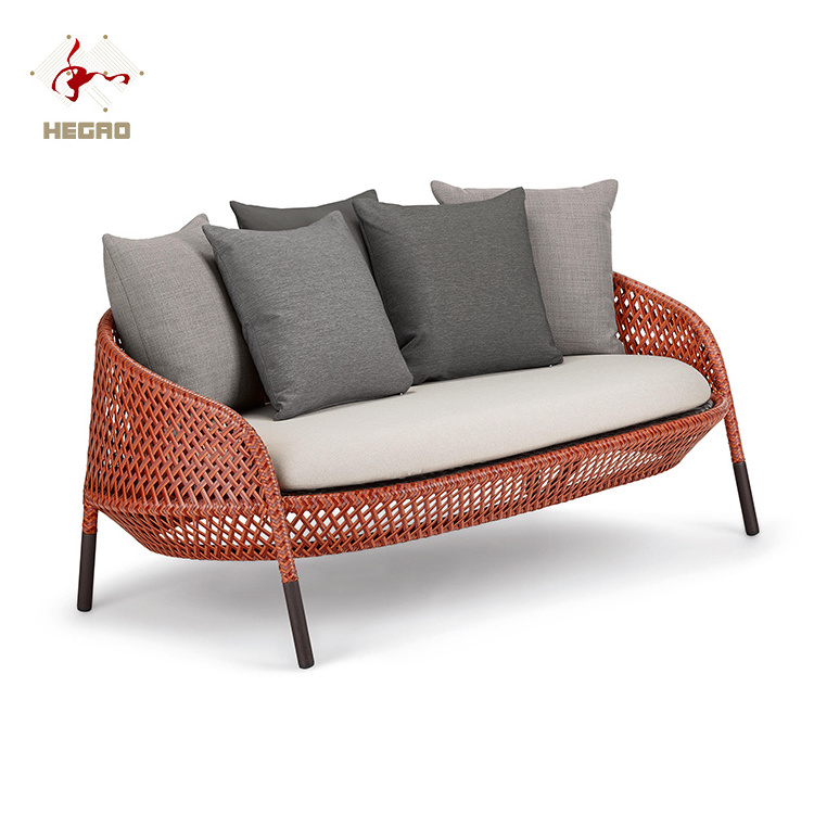 Modern Aluminum Furniture Hotel Villia Poolside Outdoor Sofa Outdoor Furniture Garden Rattan Sofa Set